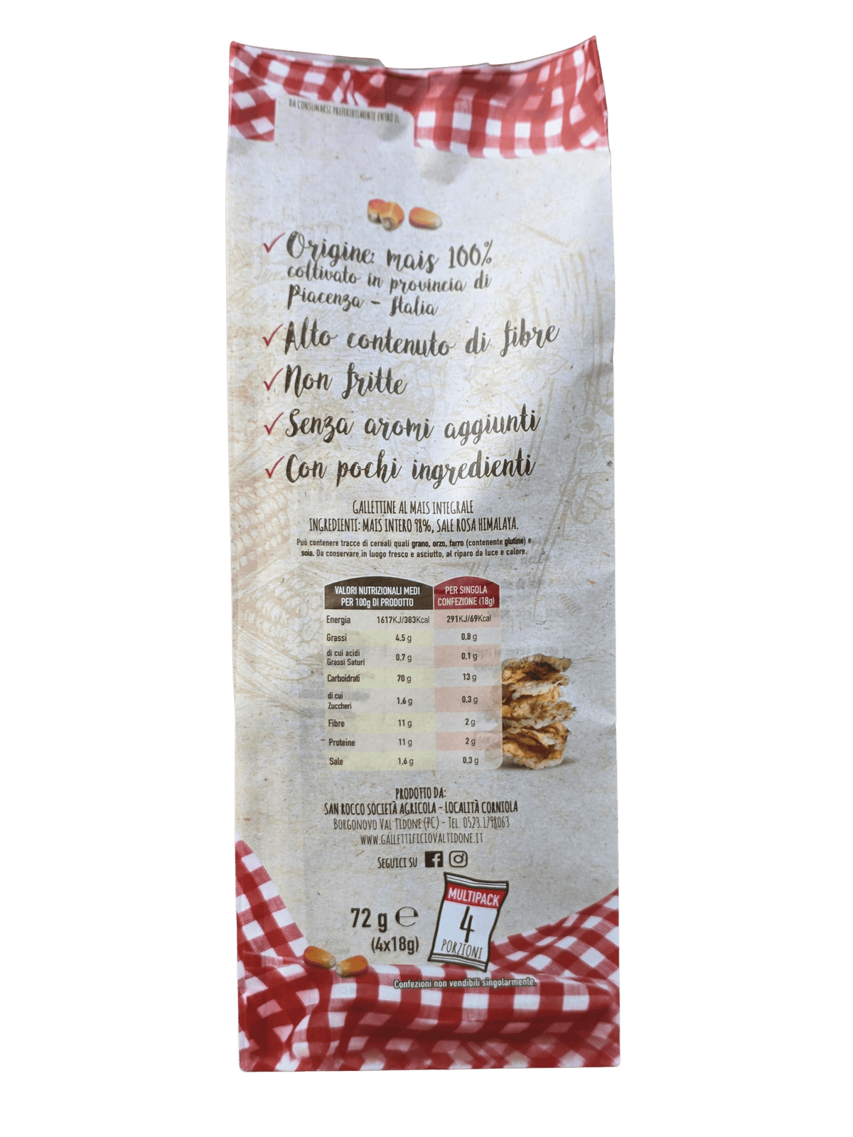 MULTIPACK GALLETTINE Mais PREGIATO 72g 4x18g